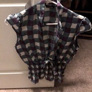 Ladies checkered print blouse